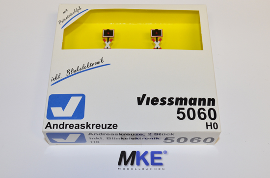 Artikel-Bild-Viessmann 5060 Andreaskreuze mit Blinkelektronik, 2 Stück 
