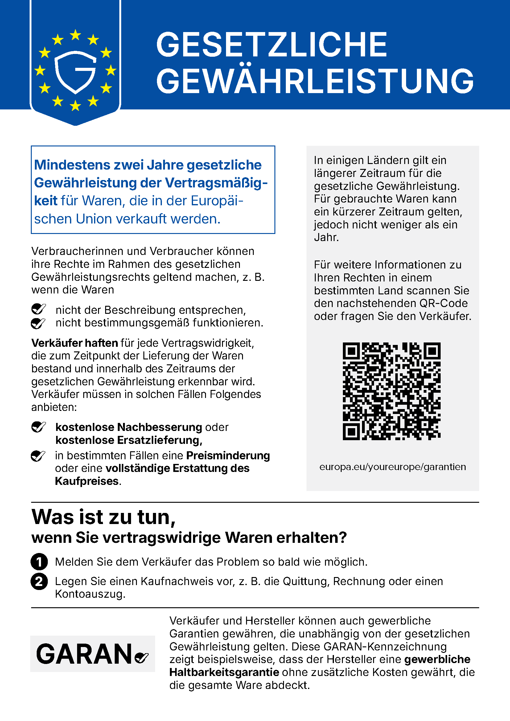 EU Gewährleistung