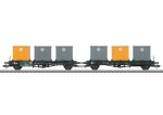 Artikel-Bild-Märklin H0 46663 Behältertransport Wagen Set Laabs 2tlg. VW DB Ep. IV