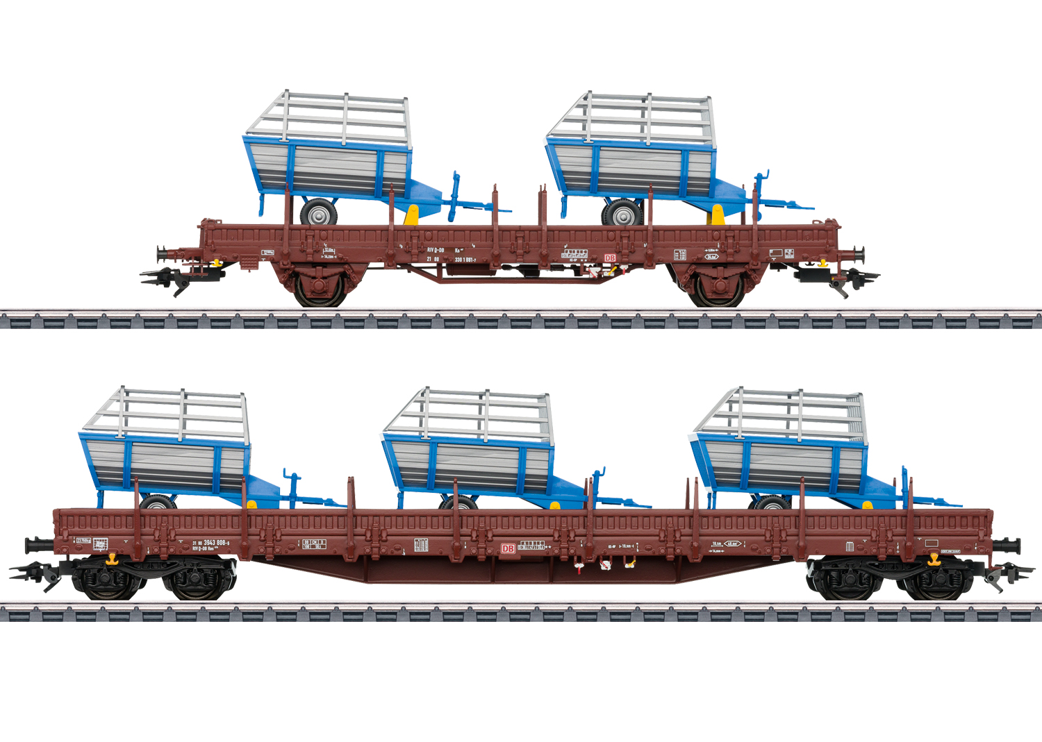 Artikel Bild: Märklin H0 46407 Güterwagen Set 2tlg. mit Heuladewagen beladen, Rungenwagen DB AG MHI