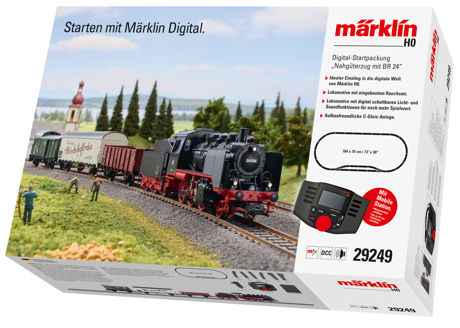 Artikel Bild: Märklin H0 29249 Digital-Startpackung "Nahgüterzug mit BR 24"