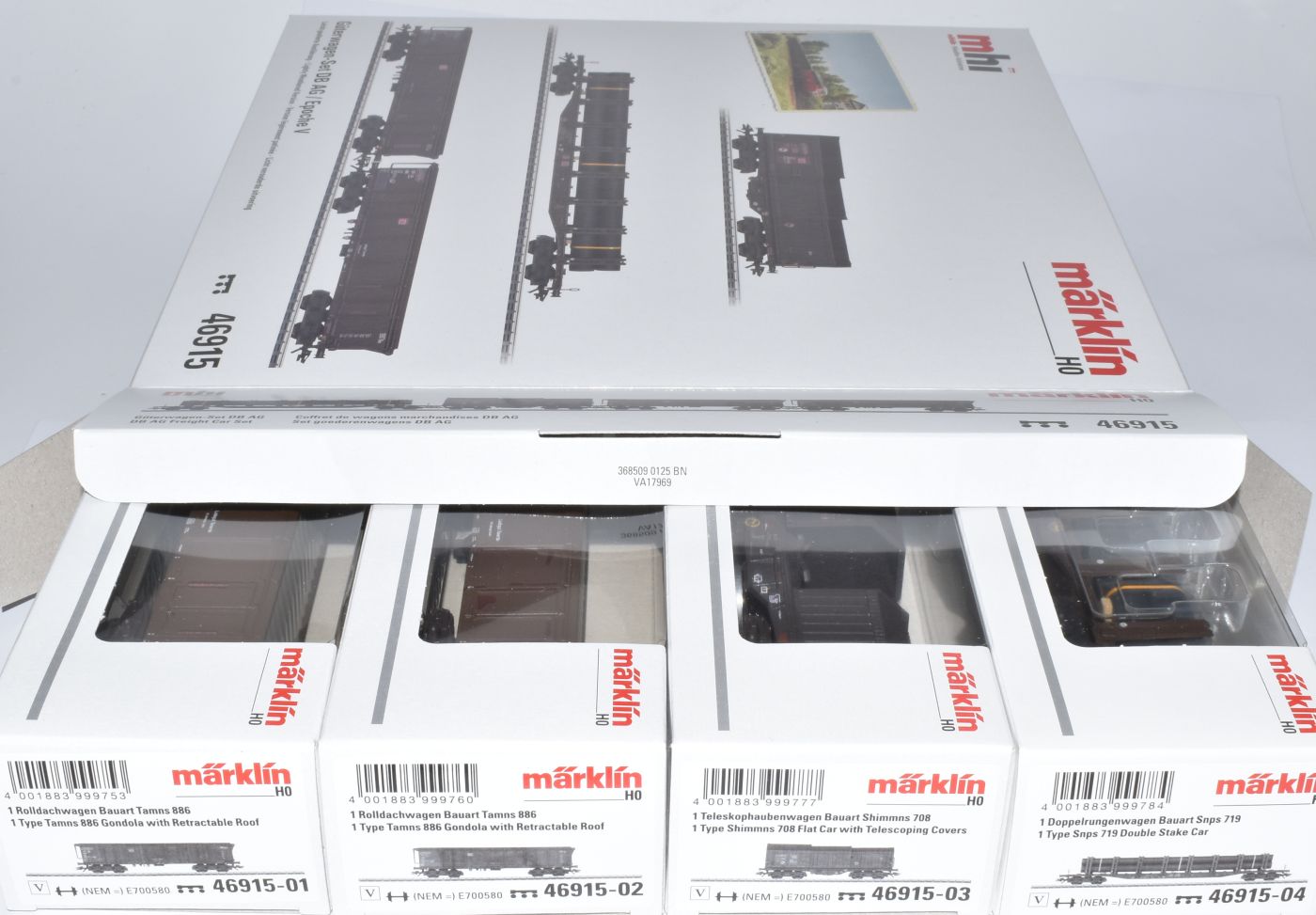 Artikel Bild: Märklin H0 46915 Güterwagen-Set 4tlg. gealtert DB AG, Ep. V