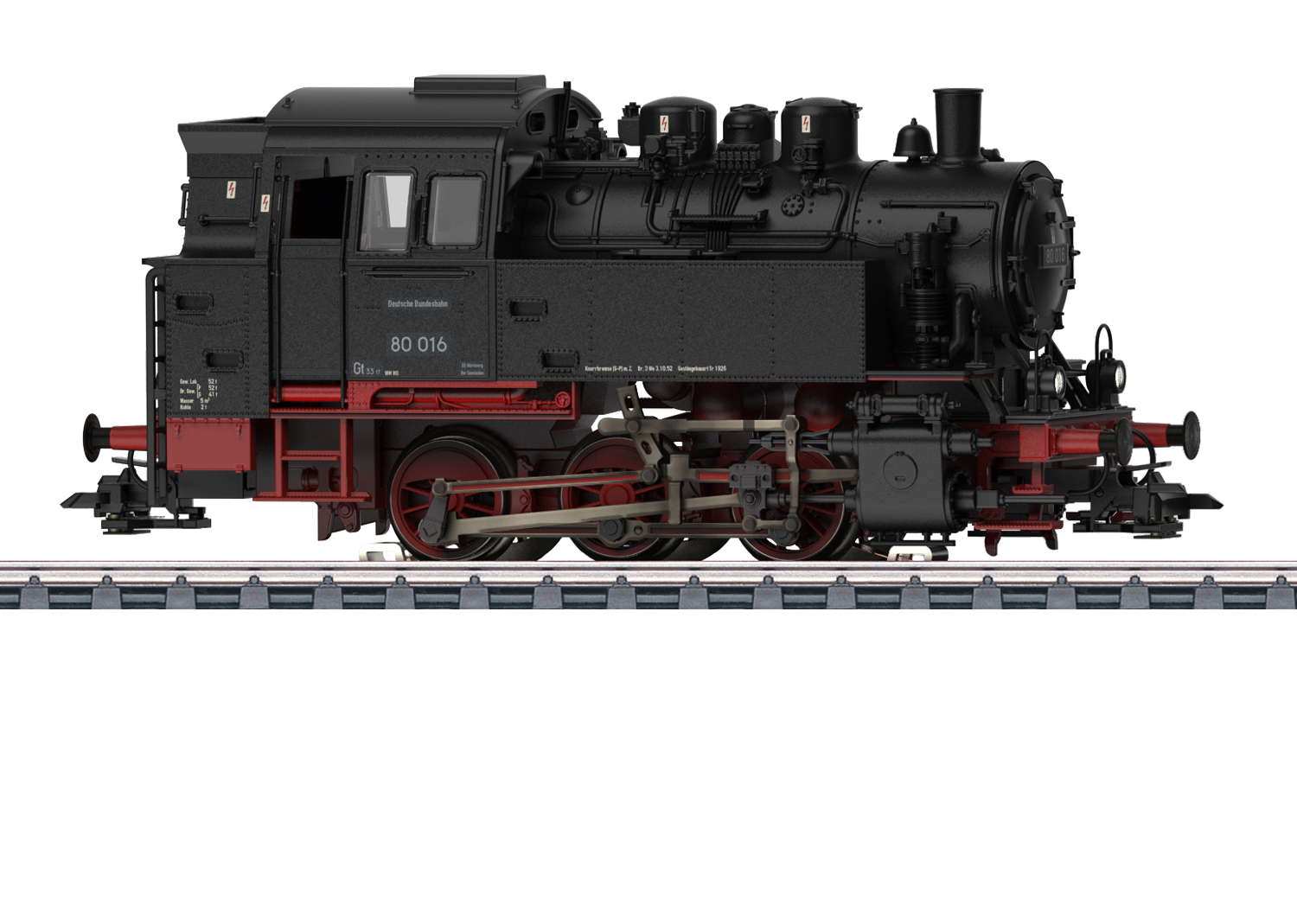 Artikel Bild: Märklin H0 37066 Dampflok BR 80 der DB, Ep. III mit mfx, DCC und Sound