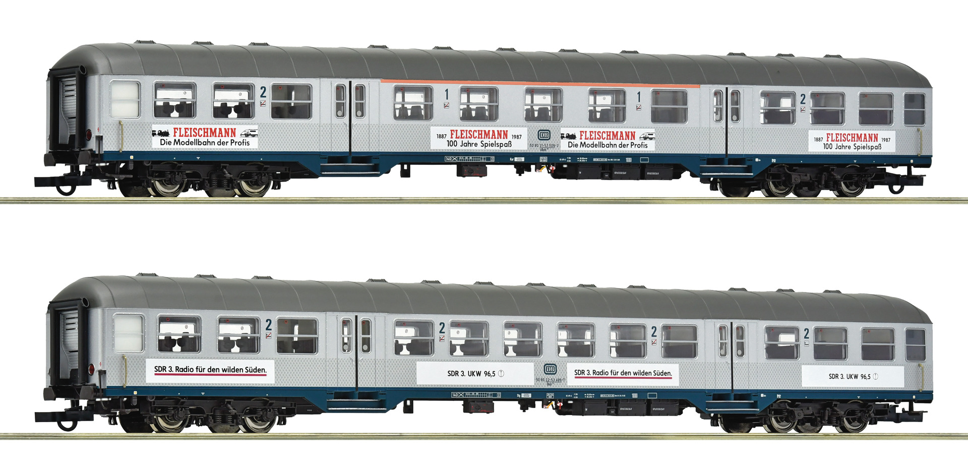 Artikel Bild: Roco H0 6200206 2-tlg. Set: Nahverkehrswagen Silberlinge, DB Ep. IV