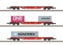 Details-Märklin Spur Z 82640 Containertragwagen-Set 3-tlg. der DB AG, Ep. VI